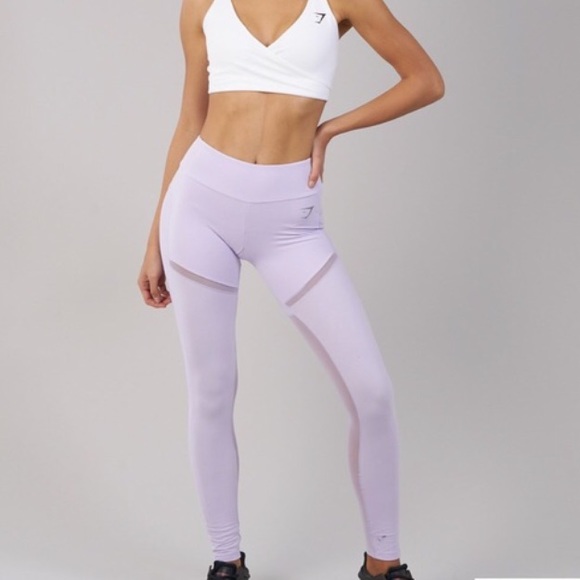 Gymshark Pants - GYMSHARK simply mesh lilac leggings
